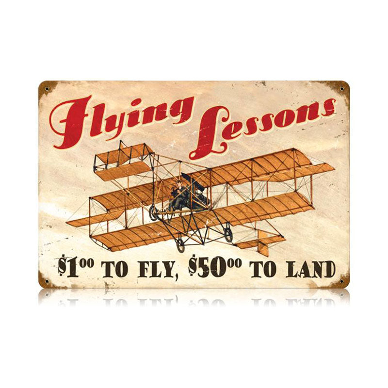 Flying Lessons Vintage Sign