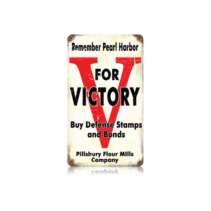 V For Victory Vintage Sign