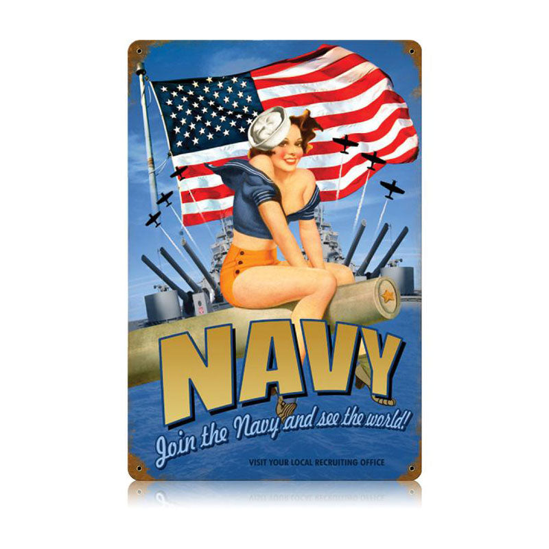 Navy Pin Up Vintage Sign