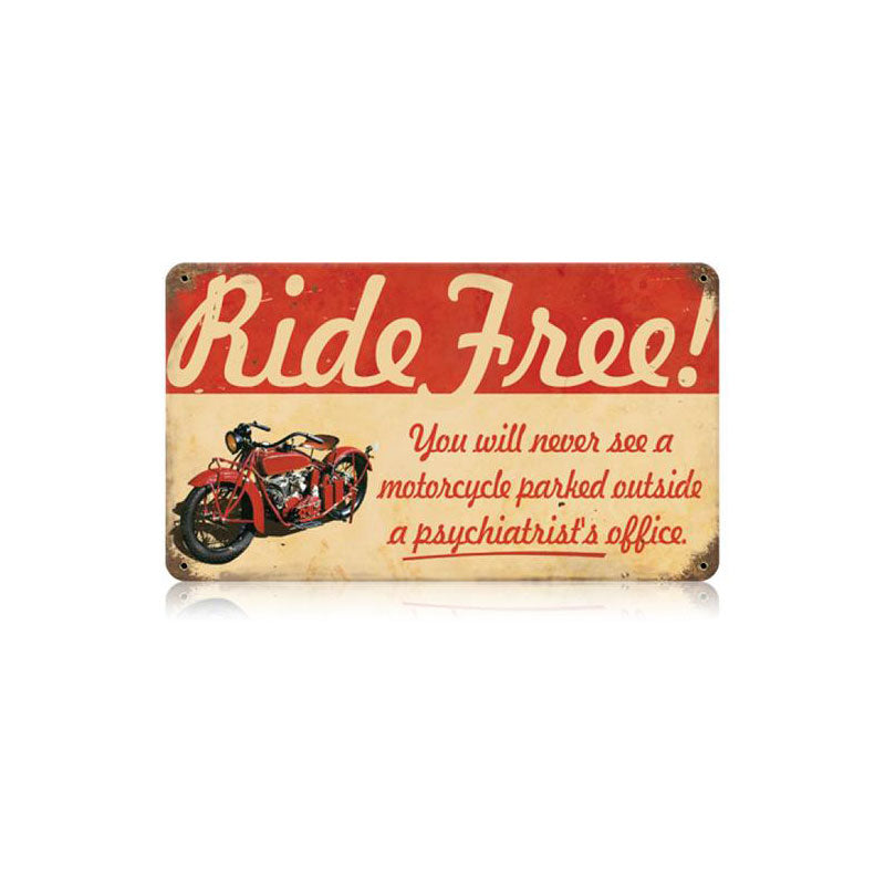 Ride Free Motorcycle Vintage Sign