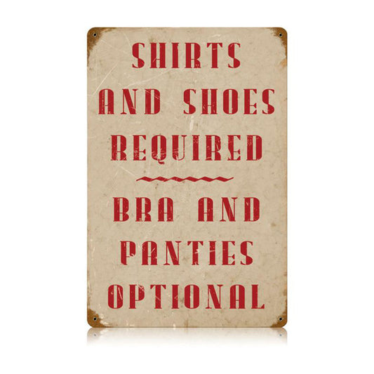 Shirts Required Vintage Sign