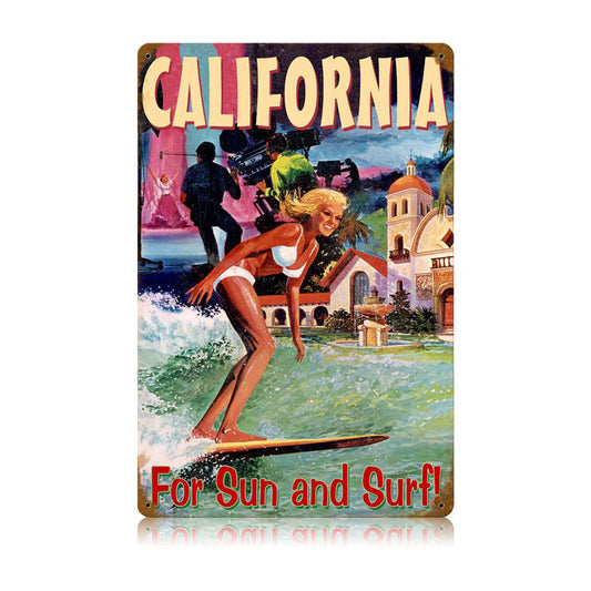 California Surfer Vintage Sign