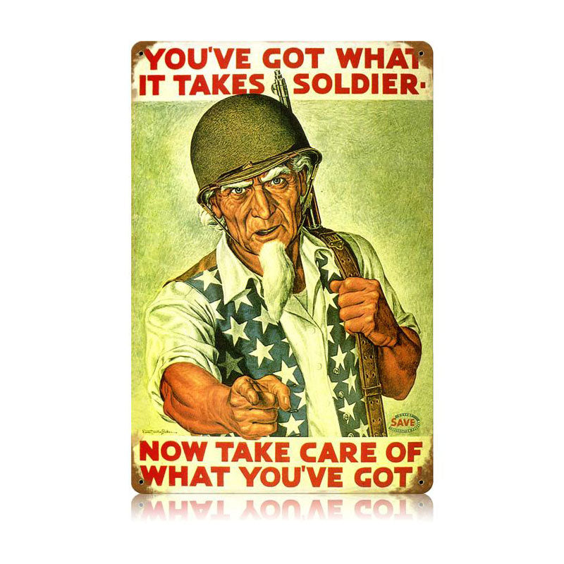 Uncle Sam Soldier Vintage Sign