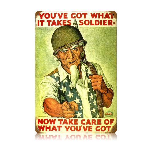 Uncle Sam Soldier Vintage Sign