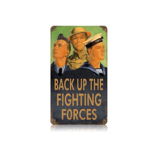 Back Up Forces Vintage Sign