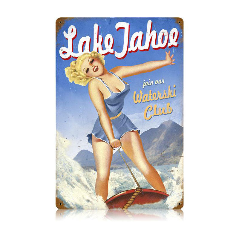 Lake Tahoe Pinup Vintage Sign