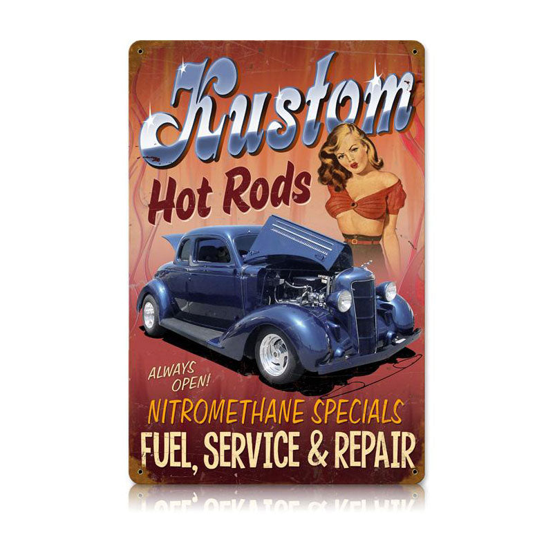 Kustom Hot Rods Vintage Sign