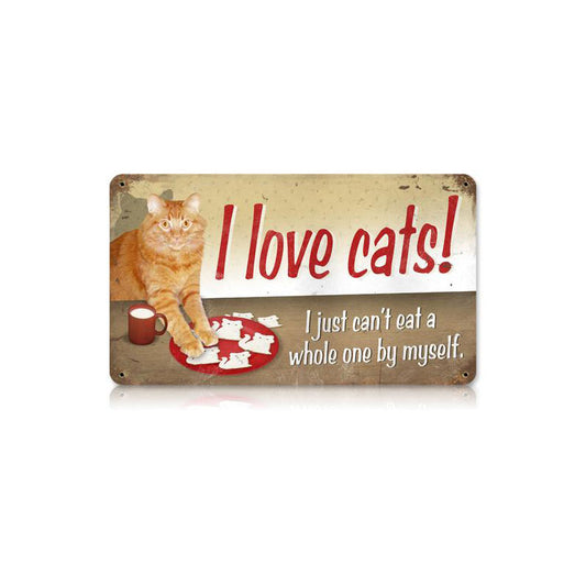 I Love Cats Vintage Sign