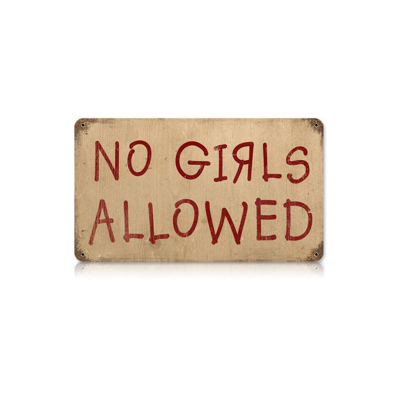 No Girls Vintage Sign