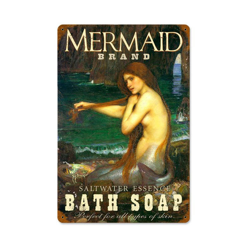Mermaid Soap Vintage Sign
