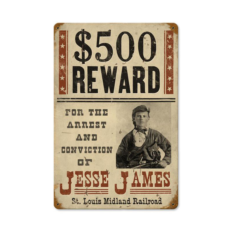 Wanted Jesse James Vintage Sign