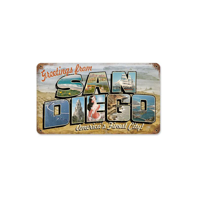 San Diego Postcard Vintage Sign