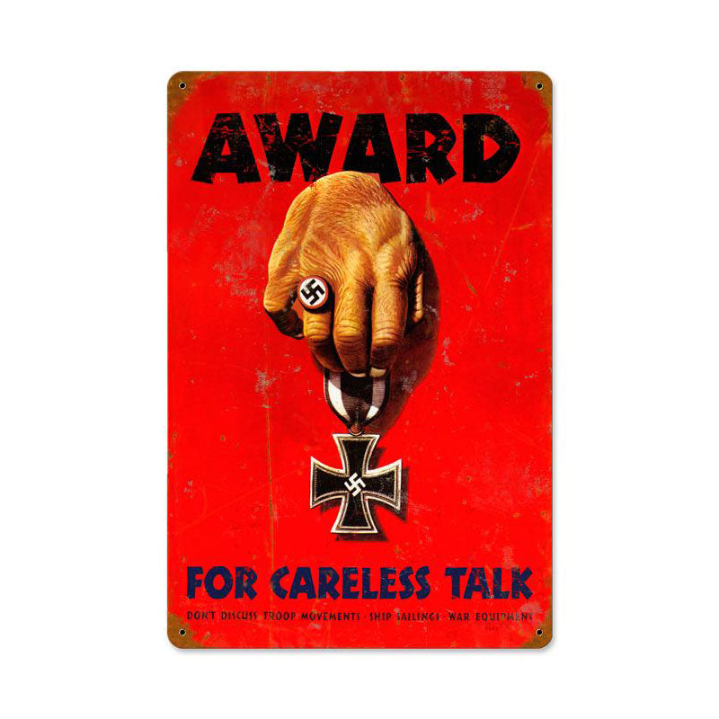 Careless Award Vintage Sign