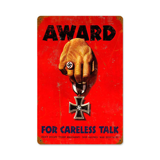 Careless Award Vintage Sign