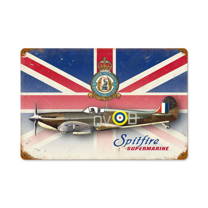 Spitfire Union Jack Vintage Sign