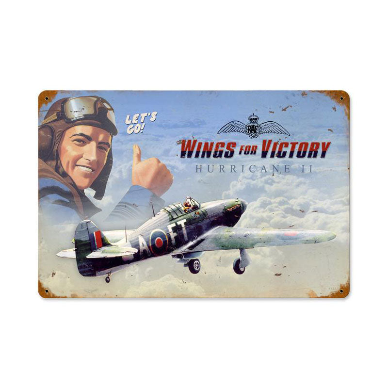 Wings For Victory Vintage Sign