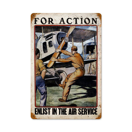 For Action Vintage Sign