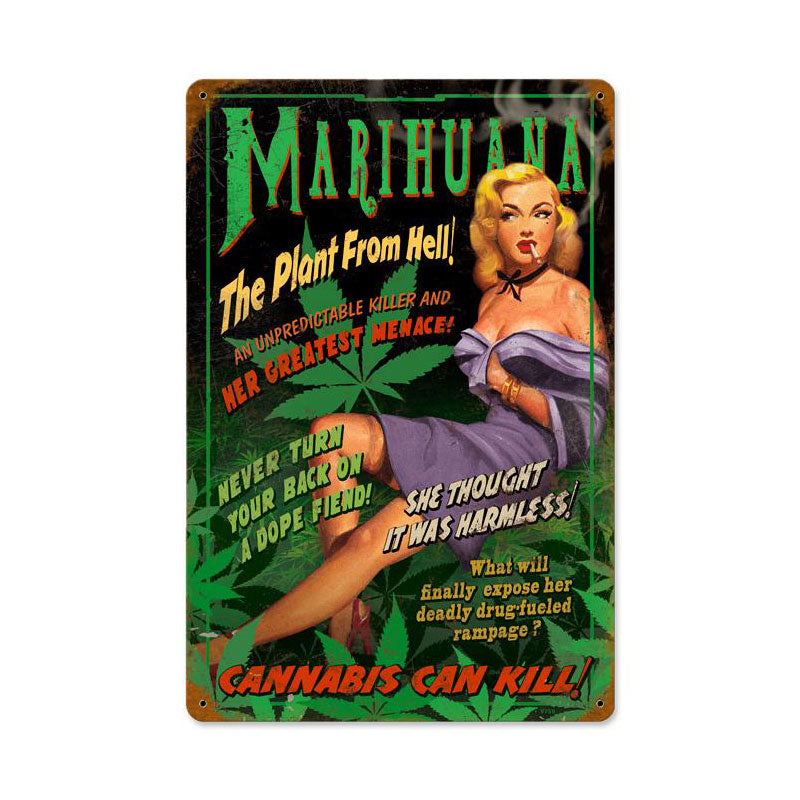 Marihuana Pin Up Vintage Sign
