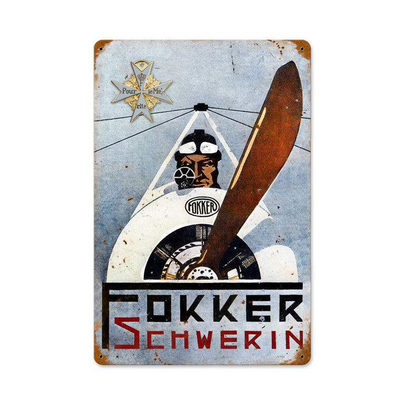 Fokker Schwerin Vintage Sign