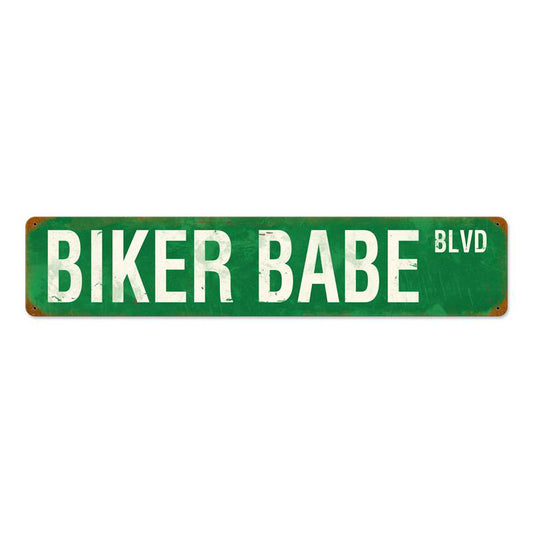 Biker Babe Blvd Vintage Sign