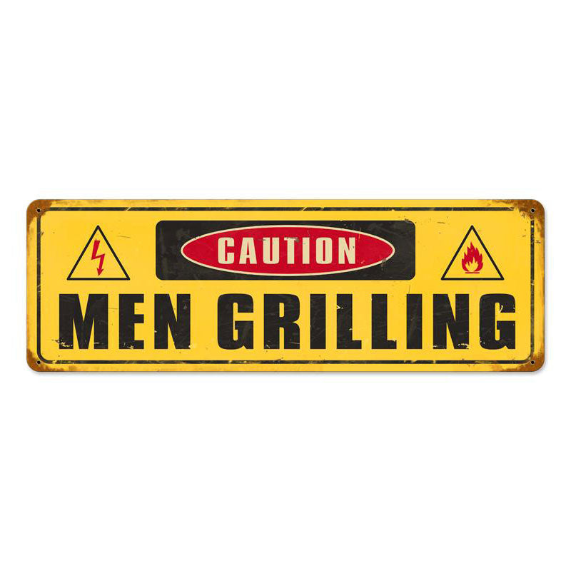 Men Grilling Vintage Sign