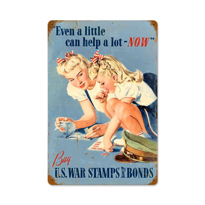 Us War Stamps Vintage Sign