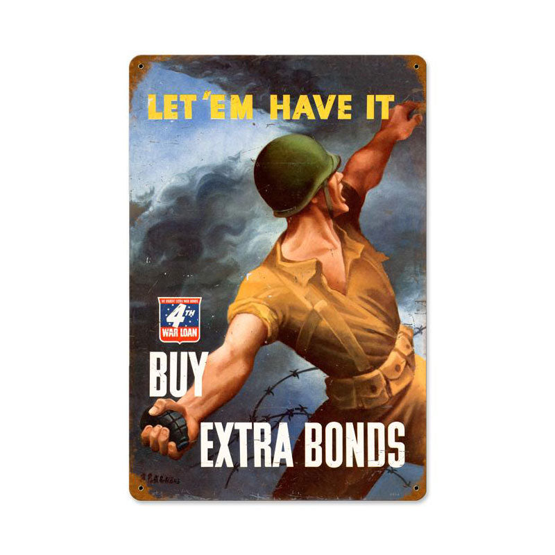 War Bond Grenade Vintage Sign