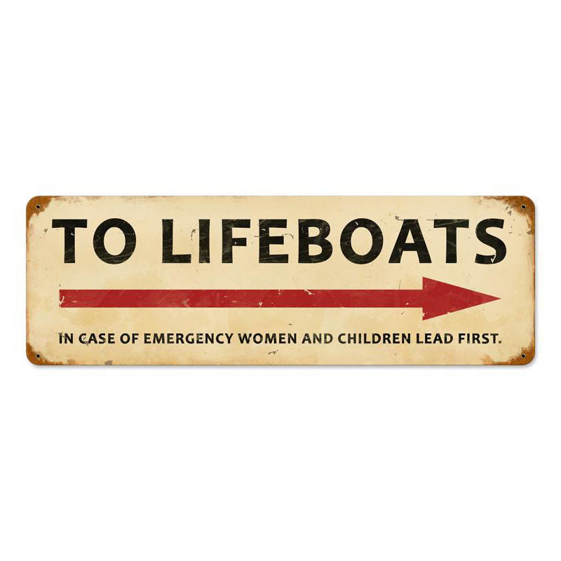 To Lifeboats Vintage Sign