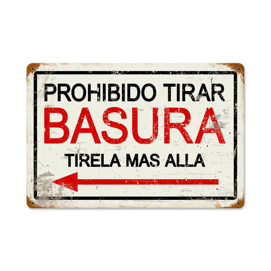 Prohibido Basura Vintage Sign