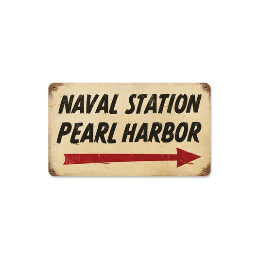 Pearl Harbor Naval Vintage Sign