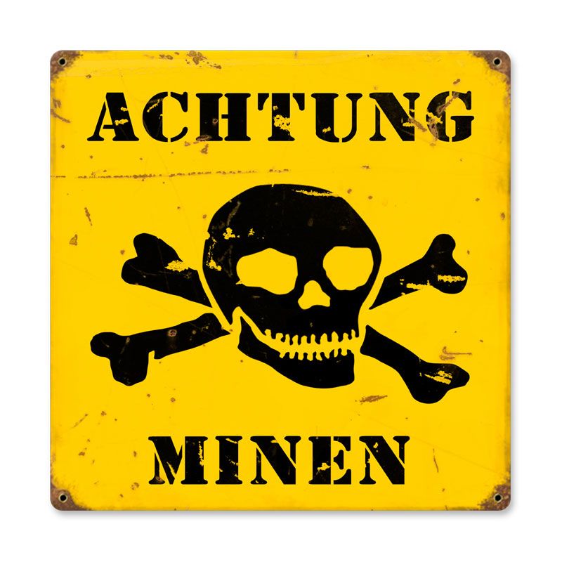 Achtung Minen Vintage Sign