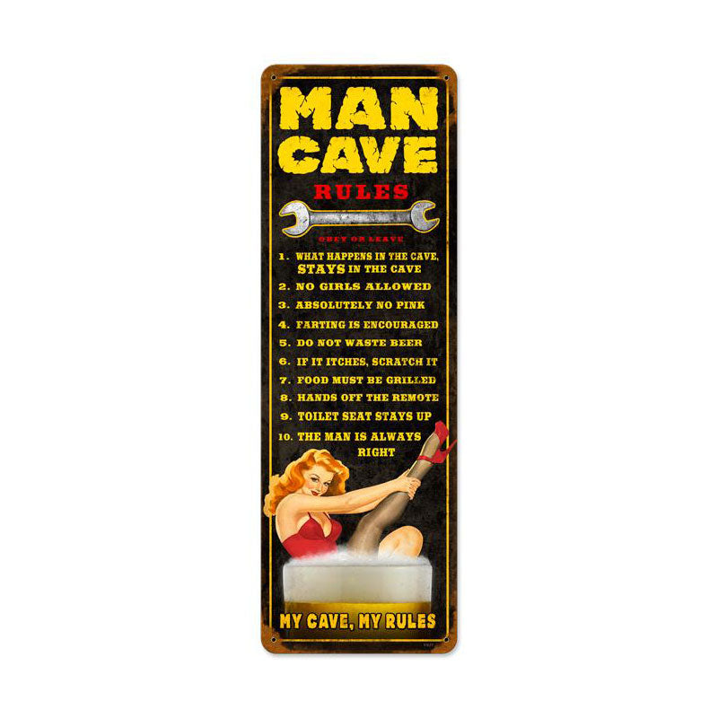 Man Cave Rules Vintage Sign