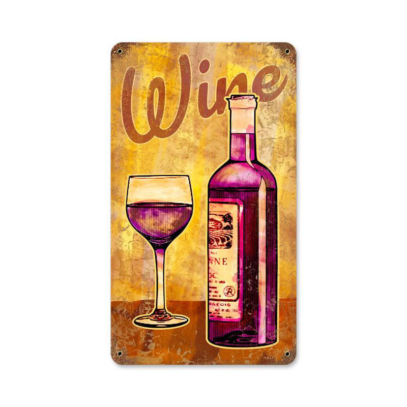 Wine Glass Vintage Sign