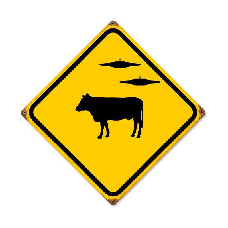 Cow Ufo Vintage Sign
