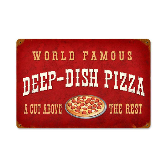 Deep Dish Pizza Vintage Sign