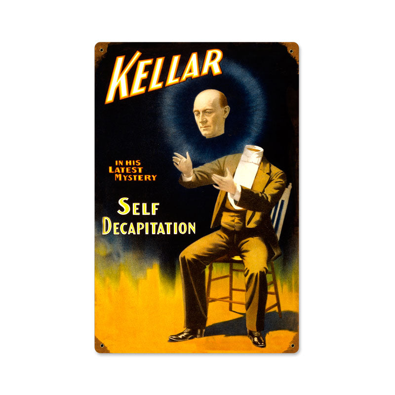 Keller Self Decapitation Vintage Sign