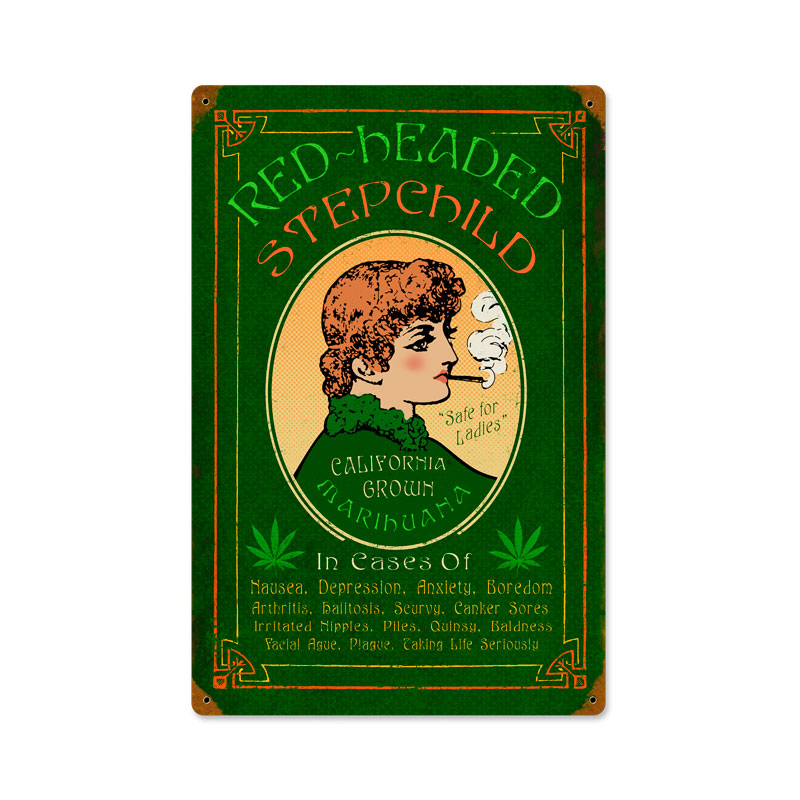 Marijuana Redhead Vintage Sign