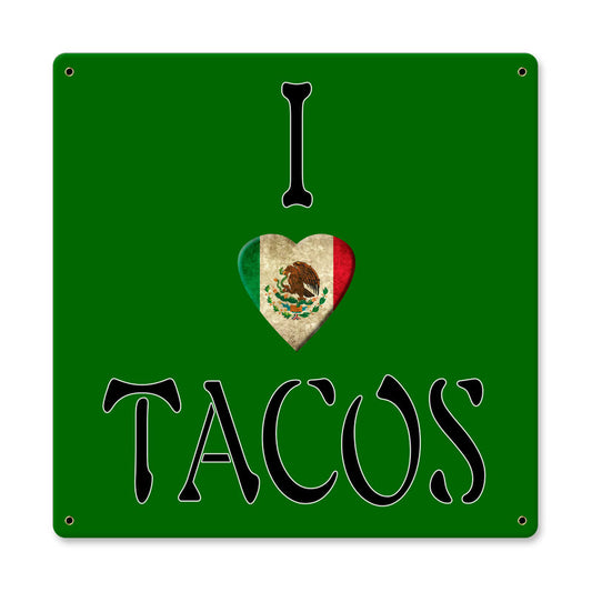 I Heart Tacos Vintage Sign