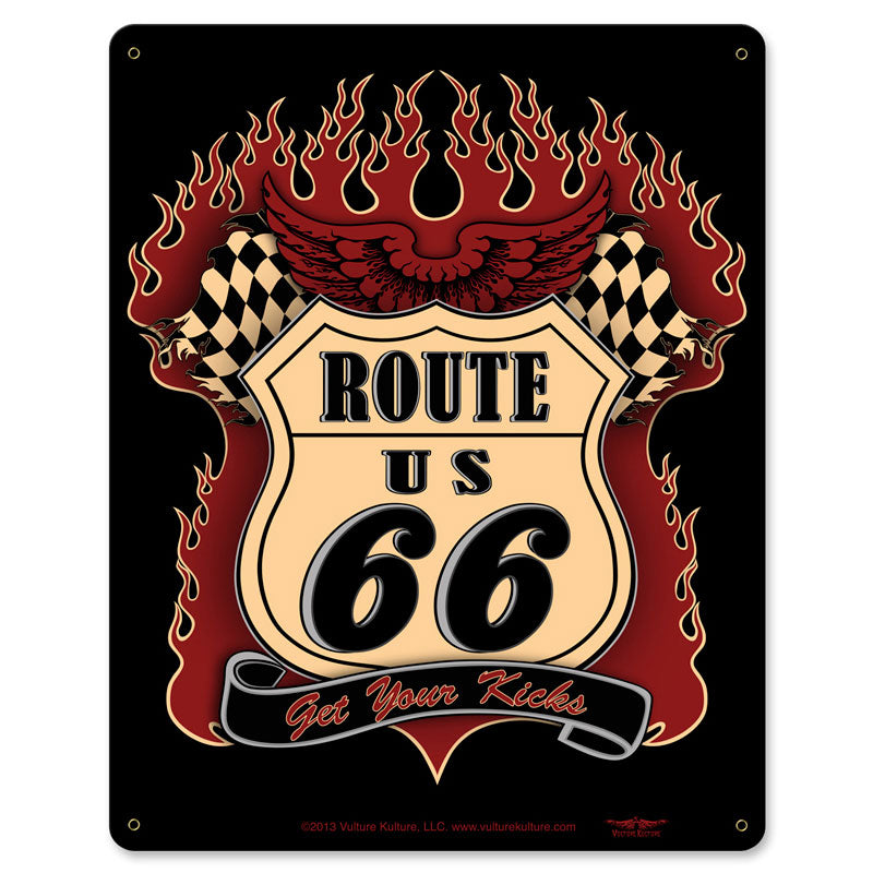 Route 66 Kicks Vintage Sign