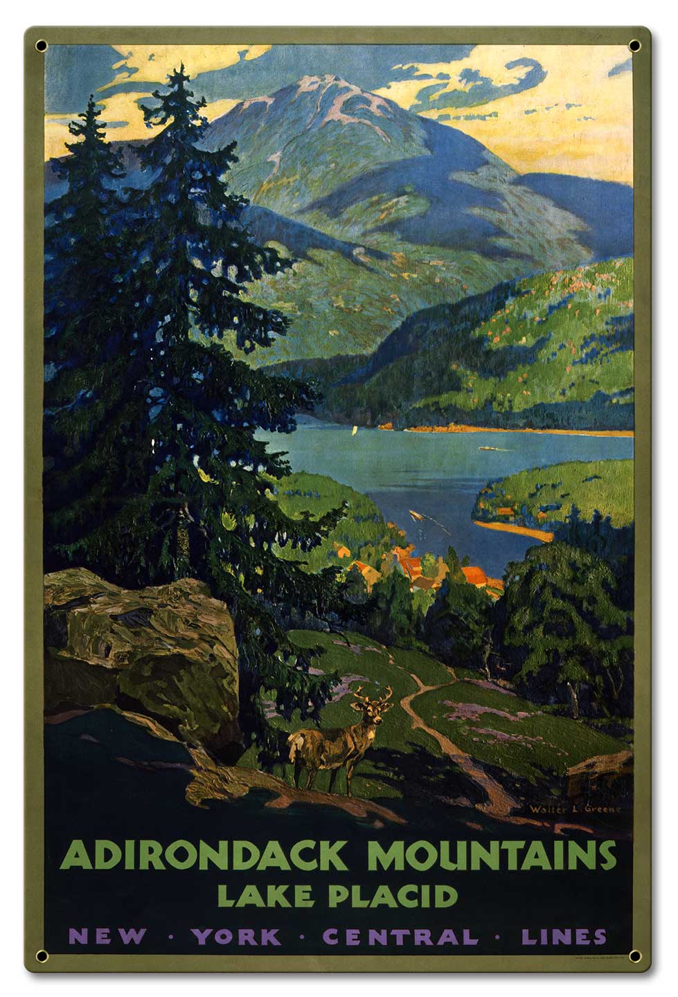 Adirondack Mountains Vintage Metal Sign