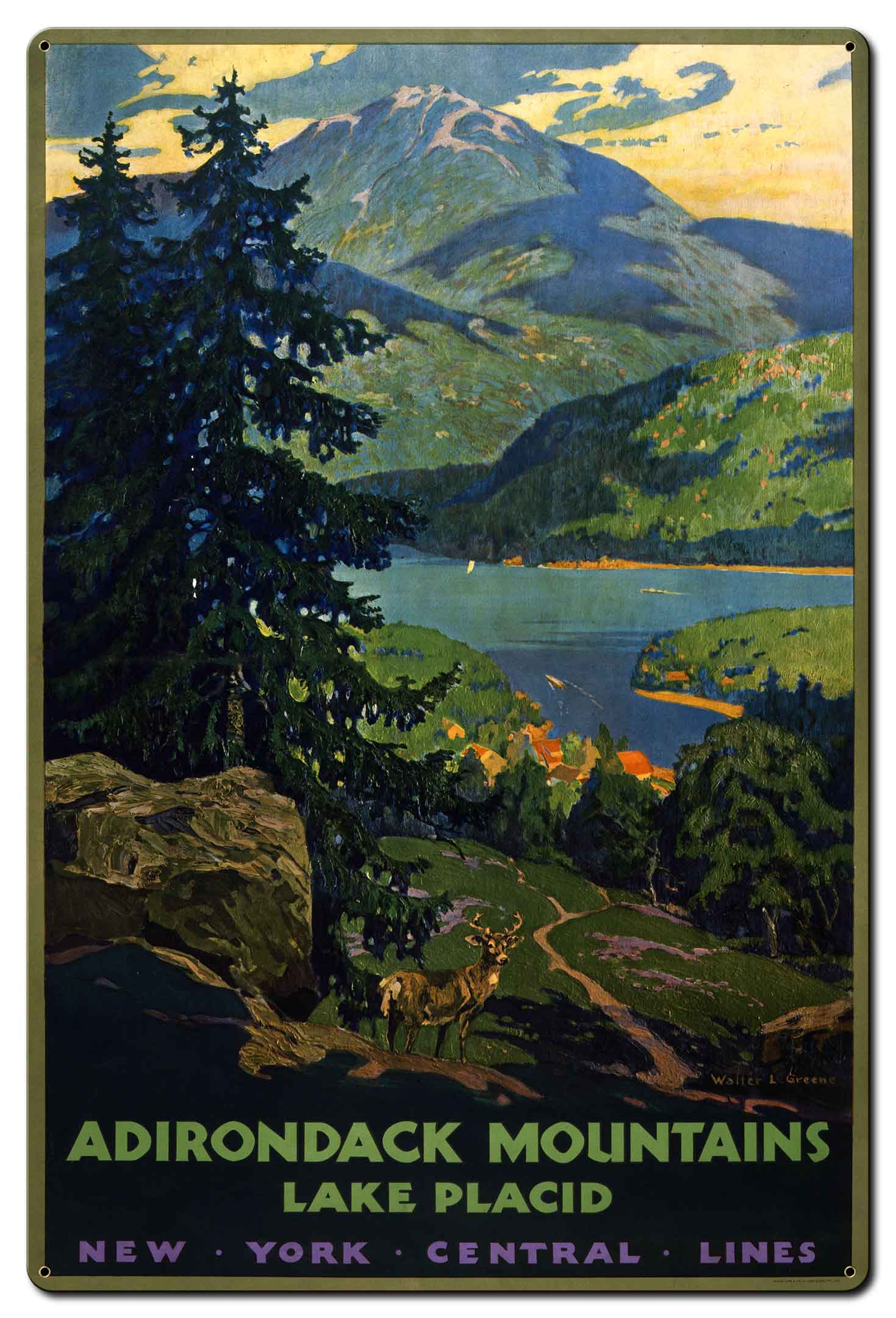 Adirondack Mountains Vintage Metal Sign