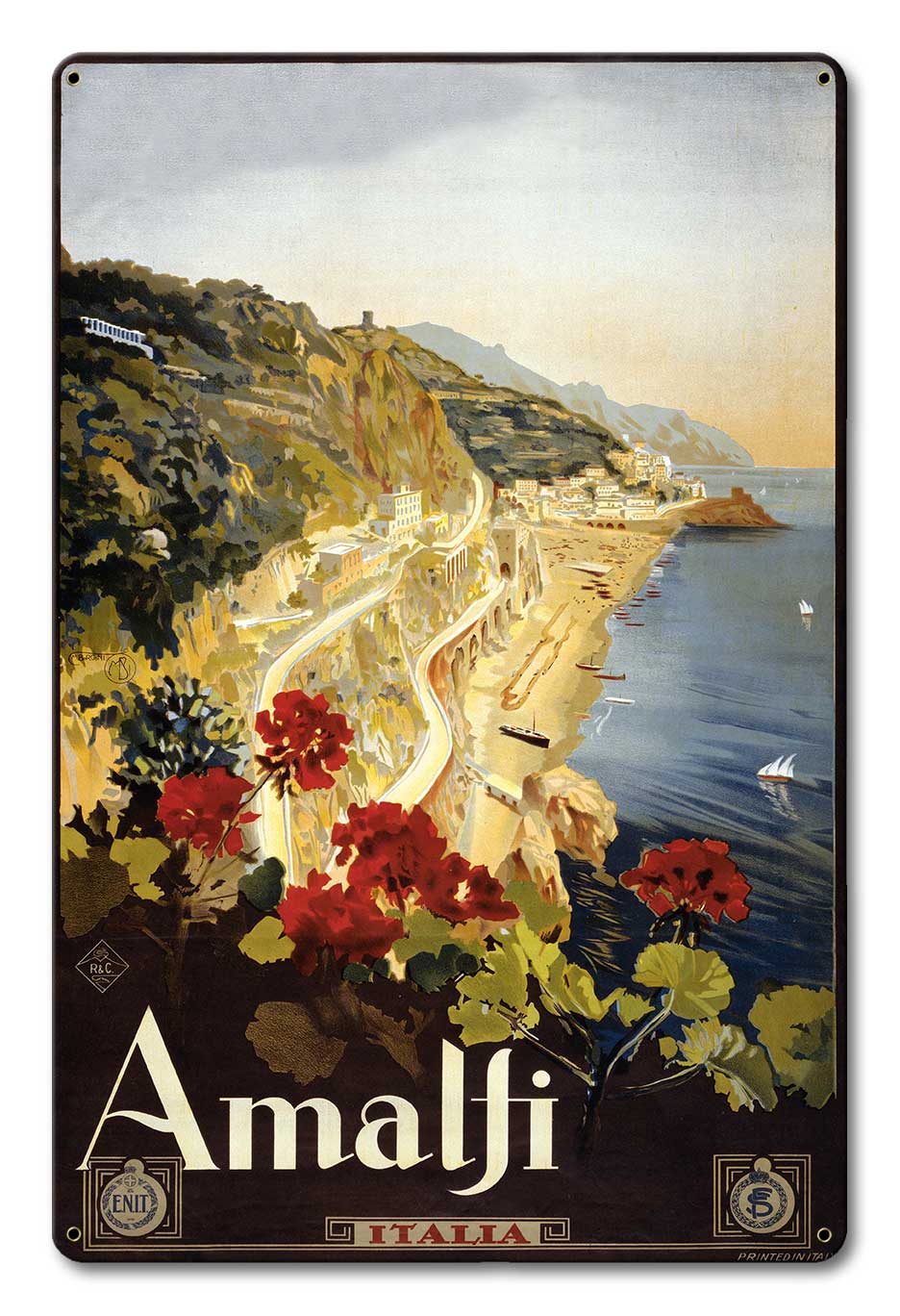 Amalfi Italy Vintage Metal Sign