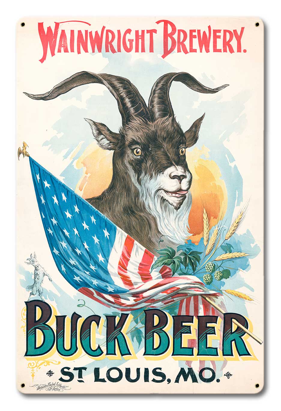 Buck Beer Vintage Metal Sign