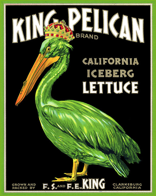 King Pelican Lettuce Vintage Metal Sign