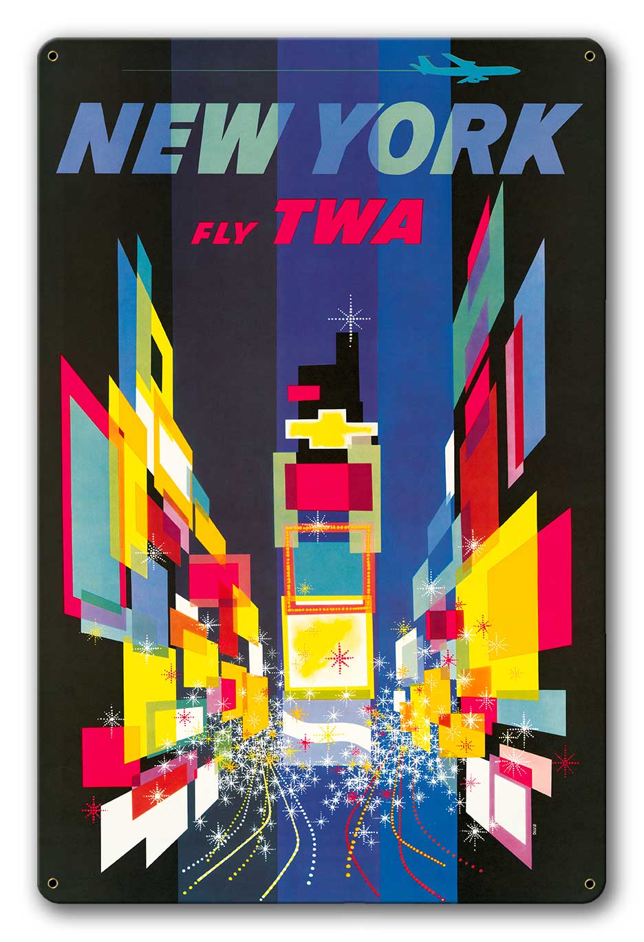 New York Fly Twa Vintage Metal Sign