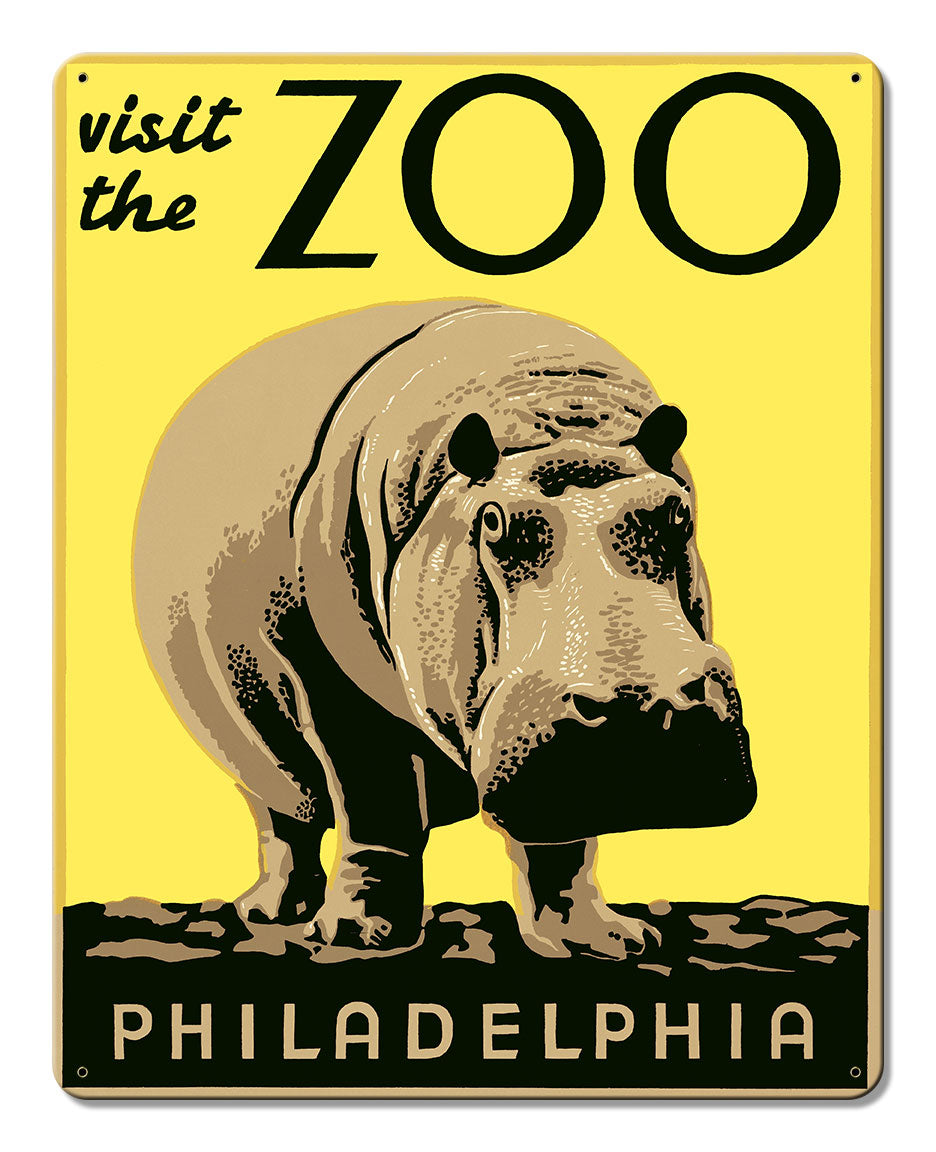 Visit Zoo Philadelphia Vintage Metal Sign