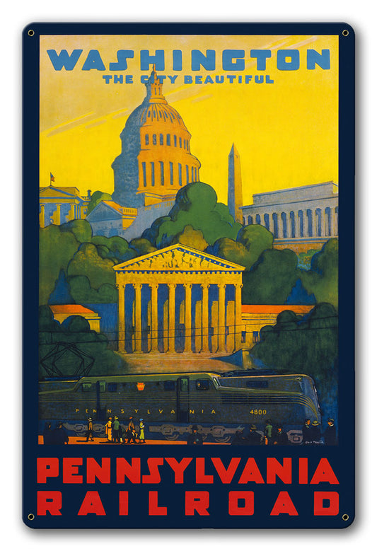 Washington City Beautiful Vintage Metal Sign