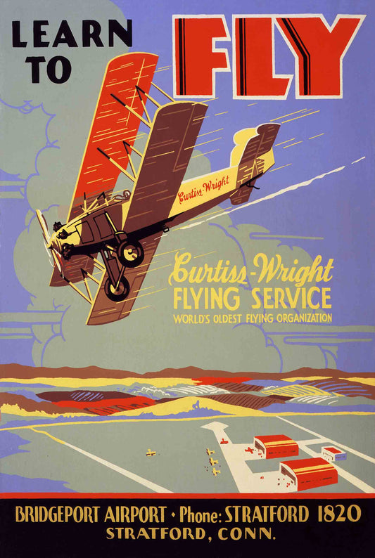 Learn To Fly Vintage Metal Sign