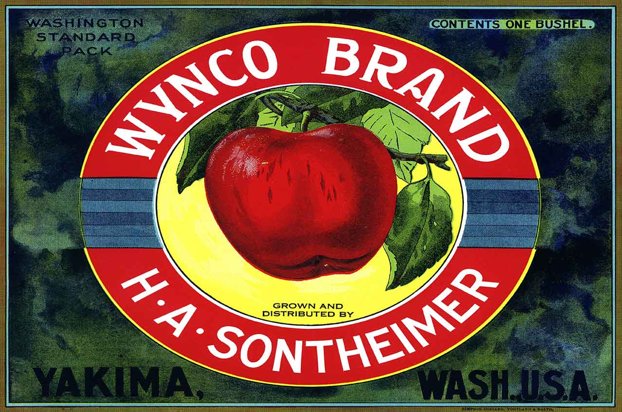 Wynco Brand Apples Vintage Metal Sign