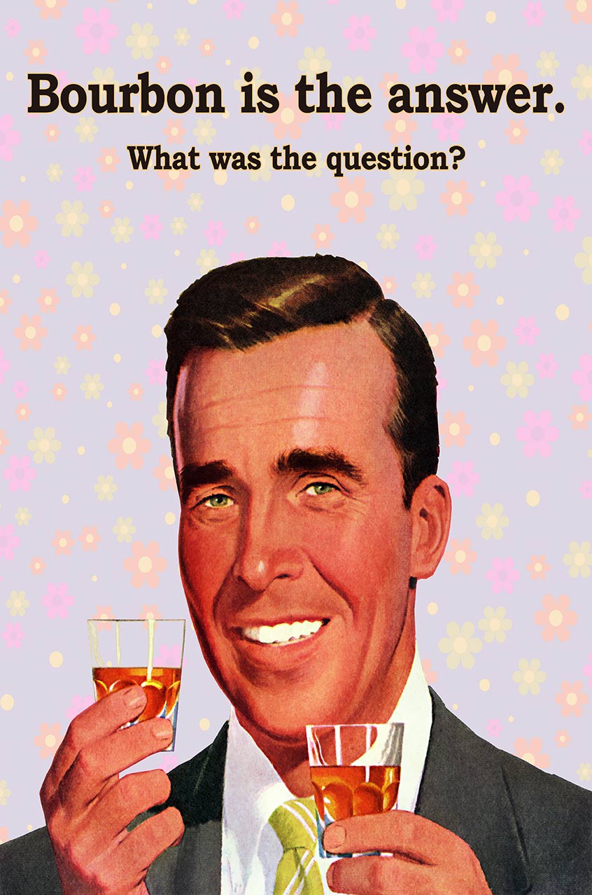 Bourbon Answer Purple Vintage Metal Sign